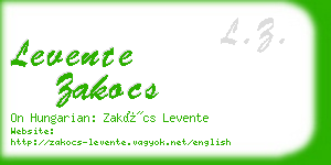 levente zakocs business card